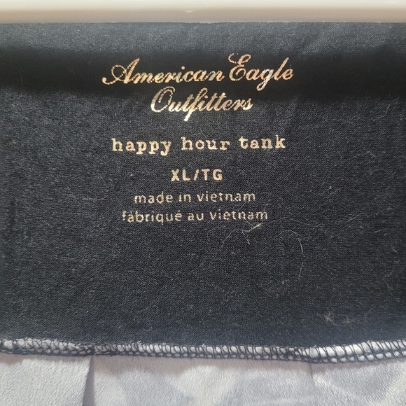 American Eagle Black Floral Backing Tank Top XL - Picture 2 of 4